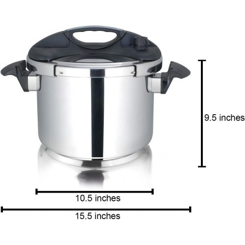  Cuisinox POT-E10 Deluxe Pressure Cooker, 10.0-Liter
