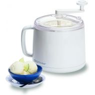 Donvier 837450 Manual Ice Cream Maker, 1-Quart, White