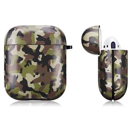  [아마존베스트]Cujas Protective Case, Compatible with Apple AirPods 1 and 2, Supports Wireless Charging, Convenient Carabiner, Glossy Finish, Shockproof Case, Perfect Fit