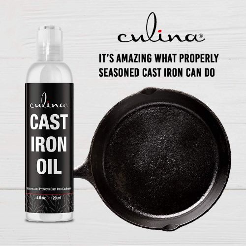  Culina Cast Iron 100% Natural Oil OU Kosher - Clean, Condition, Protect and Care for All Iron Pans, Skillets, Griddles, Dutch Ovens, Woks.