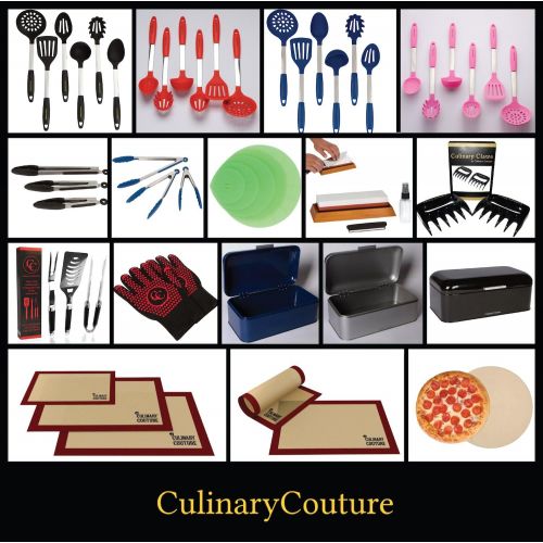  [아마존핫딜][아마존 핫딜] Culinary Couture Silicone Baking Mat Set (3) Non-Stick Cookie Sheets - 2 Half Sheets and 1 Quarter Sheet - Baking Sheets For Bread Making Pastry Macarons Biscuit Buns - 16-5/8 x 11 Inch - Bonus Ebo