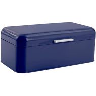 Culinary Couture Large Blue Bread Box - Powder Coated Stainless Steel - Extra Large Bin for Loaves, Bagels & More: 16.5 x 8.9 x 6.5