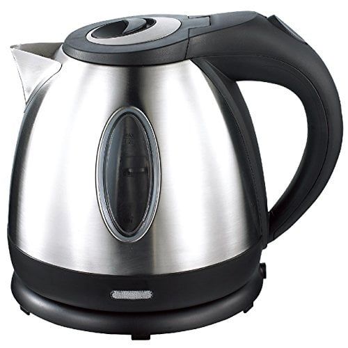  Culinary Edge 1.2 L Electric Cordless Stainless Steel Fast Water Kettle, Black