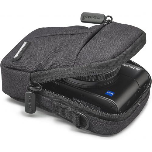  Cullmann 90203 Malaga Compact 200 Blue Camera case Bag for Compact Camera Water-Repellent Rip-Stop Polyester with PU Coating Carry Strap with snap Hook Front Bag Inner Pocket Belt