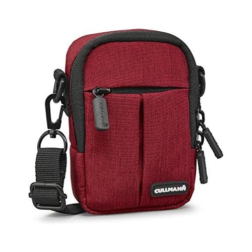  Cullmann 90222 Malaga Compact 300 red Camera case Bag for Compact Camera Water-Repellent Rip-Stop Polyester with PU Coating Carry Strap with snap Hook Front Bag Inner Pocket Belt L