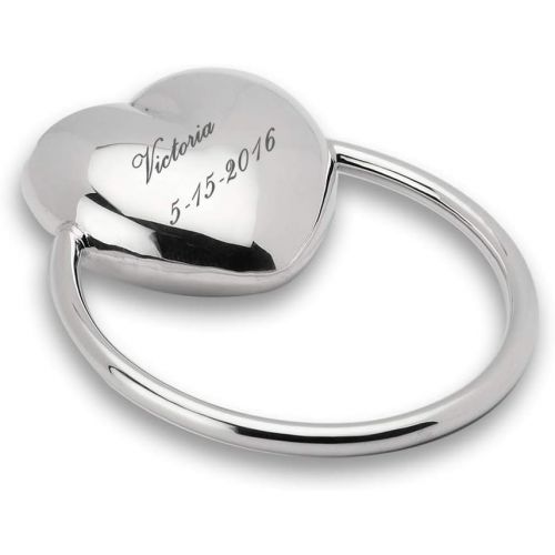  [아마존베스트]Cunill Heart Ring Baby Rattle, 2-Inch, Sterling Silver