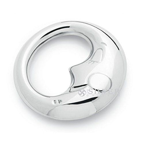  [아마존베스트]Krysaliis Sterling Silver Baby Rattle, Moon