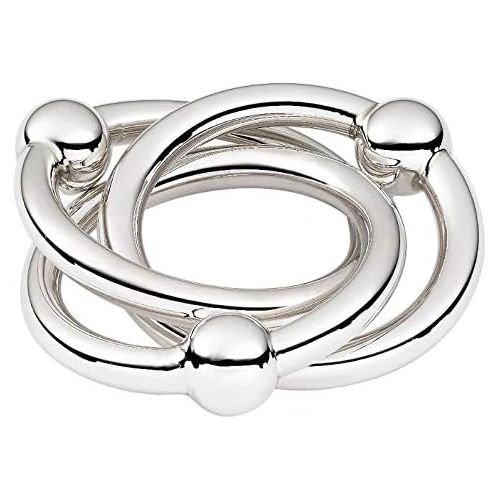  Cunill 7.5-Ounce 3-Ring Ball Baby Rattle, 2-Inch, Sterling Silver