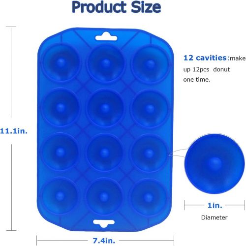  Cupidove Silicone Donut Pans, Mini Silicone Baking Molds Donut Pans for Baking Tasty Donuts, Bagels, Cakecups and More