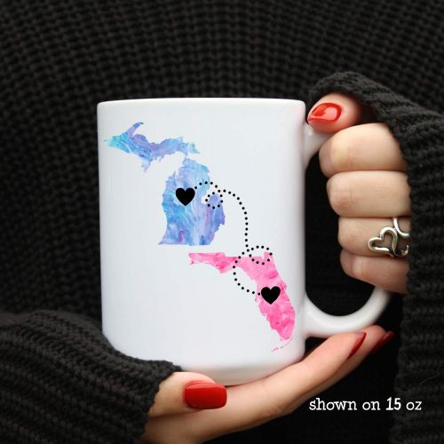  [아마존베스트]Cupology Custom Quote Long Distance State Mug, All States, Countries and Provinces, 11oz or 15oz