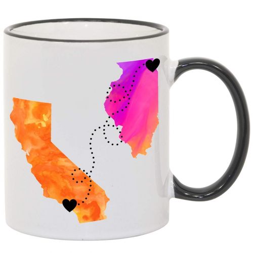  [아마존베스트]Cupology Best Friends Quote Personalized Long Distance Coffee Mug, States and Countries, Friendship Gift, 11oz or 15oz