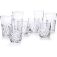 Cupture Diamond Plastic Tumblers BPA Free, 24 oz/14 oz, 8-Pack (Clear)