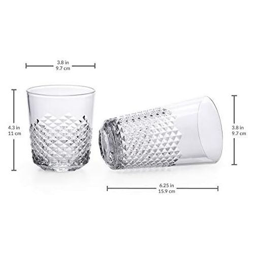  Cupture Diamond Plastic Tumblers BPA Free, 24 oz/14 oz, 8-Pack (Clear)