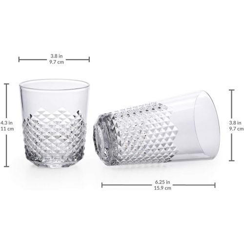  Cupture Diamond Plastic Tumblers BPA Free, 24 oz/14 oz, 8-Pack (Clear)