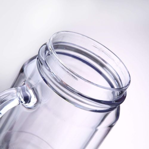  [아마존베스트]Cupture Double Wall Insulated Plastic Mason Jar Tumbler Mug with Striped Straws - 20 oz, 3 Pack