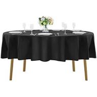 [아마존베스트]Cupuamon 70 inch Round Tablecloth Halloween Tablecloth Washable Polyester Table Cloth Decorative Table Cover for Wedding Party Dining Banquet（70 inch,Black）