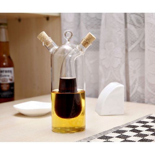  Cupwind Stylish Design Borosilicate Glass Olive Oil Dispenser Bottle Spice Oil and Vinegar Cruet Bottle Jar Sealed Dual-use