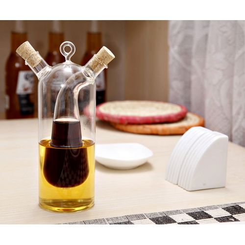  Cupwind Stylish Design Borosilicate Glass Olive Oil Dispenser Bottle Spice Oil and Vinegar Cruet Bottle Jar Sealed Dual-use