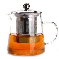 Cupwind Glass Teapot with Removable Stainless Steel Infuser & Lid, Blooming and Loose Leaf Tea Pot,Stovetop Safe Tea Pot and Tea Strainer 18 Ounce / 550 ml