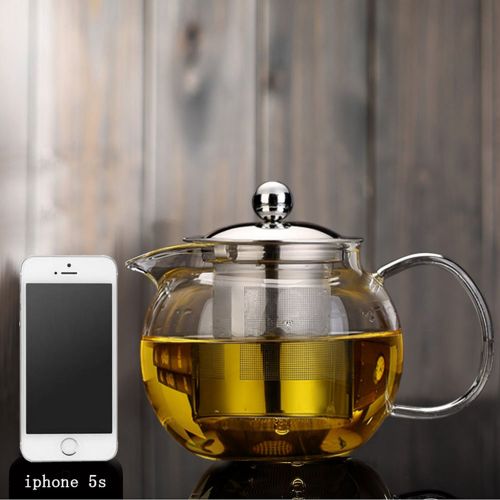  Cupwind Borosilicate Glass Teapot with Removable Stainless Steel Infuser & Lid, 44 Ounce/ 1300 ml Blooming and Loose Leaf Tea Pot and Tea Strainer Stovetop Safe