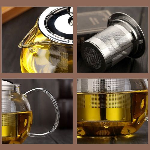  Cupwind Borosilicate Glass Teapot with Removable Stainless Steel Infuser & Lid, 44 Ounce/ 1300 ml Blooming and Loose Leaf Tea Pot and Tea Strainer Stovetop Safe