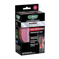 CURAD Performance Series Ironman Far Infrared Kinesiology Tape, Pink, 2″ x 10″ Strips, 1 Count