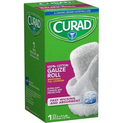  Curad Cotton Stretch Rolled Gauze, 4.5