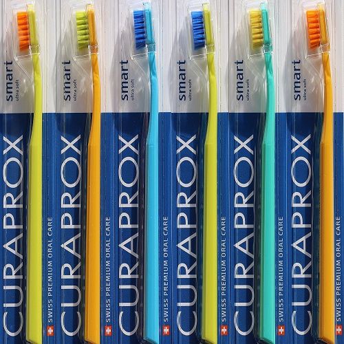 Curaprox Smart Childrens & Adults With Small Mouths, Ultra Soft Toothbrush, 6 Brushes, Better Cleaning,...