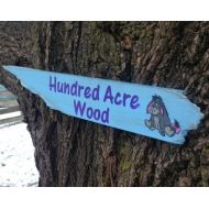 CurioObscurio Hundred Acre Wood Distressed Wooden Directional Sign - Made to Order