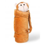 Curious BuddyBagz Monkey, Super Fun & Unique Sleeping Bag/Overnight & Travel Kit for Kids, All in 1 Traveling-Made-Easy Solution Complete with Stuffed Animal, Pillow, Sleeping Bag & Overni