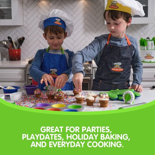  [아마존베스트]Curious Chef Kids Cookware - 3-Piece Baking Set I Real Utensils, Dishwasher Safe, BPA-Free I Stainless Steel Whisk, Frosting Spreader, Cookie Turner