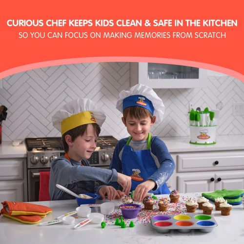  [아마존베스트]Curious Chef Kids Cookware - 3-Piece Baking Set I Real Utensils, Dishwasher Safe, BPA-Free I Stainless Steel Whisk, Frosting Spreader, Cookie Turner