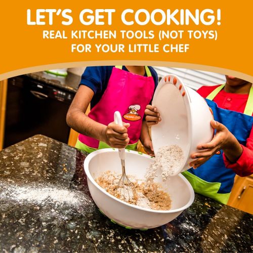  [아마존베스트]Curious Chef Kids Cookware - 3-Piece Baking Set I Real Utensils, Dishwasher Safe, BPA-Free I Stainless Steel Whisk, Frosting Spreader, Cookie Turner