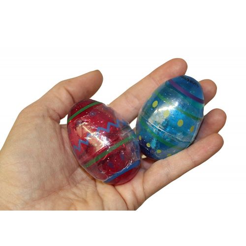  Curious Minds Busy Bags 12 Glitter Slime Filled Easter Eggs - Pre Filled for Egg Hunt - Party Favors - Easter Gift - Bulk 1 Dozen