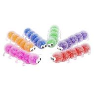 Curious Minds Busy Bags Jumbo Caterpillar Water Bead Filled Squeeze Stress Ball - Sensory, Stress, Fidget Toy (Random Color) (6 Caterpillars - 1 of Each Color)