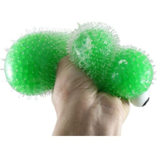  Curious Minds Busy Bags Jumbo Caterpillar Water Bead Filled Squeeze Stress Ball - Sensory, Stress, Fidget Toy (Random Color) (6 Caterpillars - 1 of Each Color)