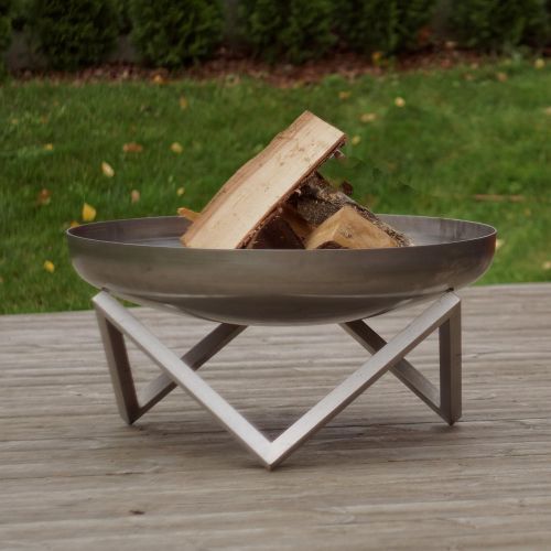  Curonian Stainless Steel Modern Outdoor Patio Fire Pit MEMEL Large 31