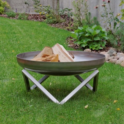  Curonian Stainless Steel Modern Outdoor Patio Fire Pit MEMEL Large 31