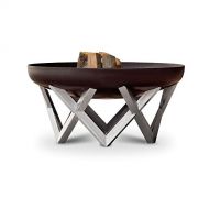 Curonian Modern Vingis Fire Pit 37.4 Combination of Rusting and Stainless Steel