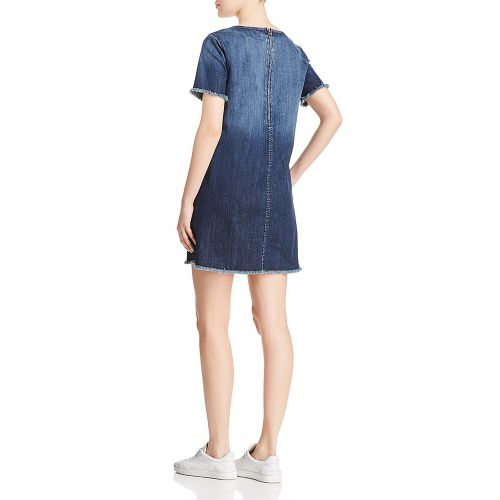  CurrentElliott Fringed Denim Shift Dress