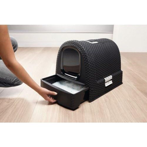  Curver Petlife Curver Pet Life Style- Hooded Litter Box- Scoop + Filter- Dark-Grey