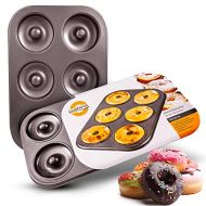 [아마존베스트]Cushina Donut Pan - 6 hole non stick tray for baking Healthier Mini Doughnuts, Bagels and Cakes