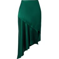 Cushnie Asymmetric silk-satin midi skirt