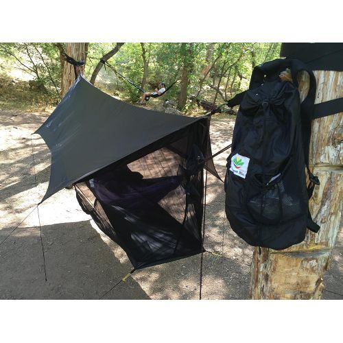  Cushy XL Extra Wide - Limited Edition - Hammock Bliss Sky Tent 2 (ST2) A Revolutionary 2 Person Hammock Tent  Waterproof and Bug Proof Hanging Tent Provides Spacious and Cozy Shelter Fo