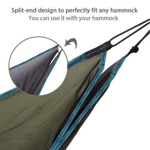  Cushy Geertop Portable Hammock Quilt Lightweight 3 Seasons Camping Hammock Underquilt Warm Outdoor Sleeping Bag Packable Full Length Under Blanket with Compression Sack for Backpacking H