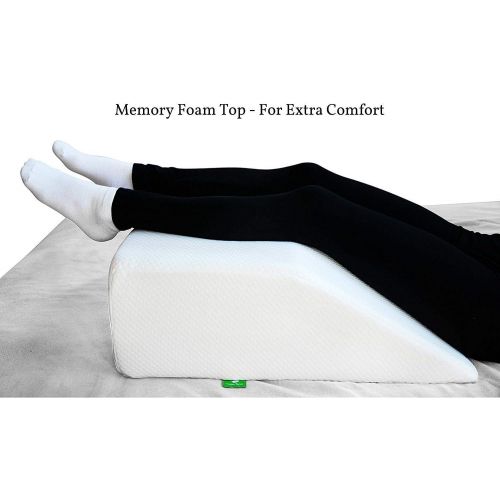  [아마존 핫딜]  [아마존핫딜]Cushy Form Post Surgery Elevating Leg Rest Pillow with Memory Foam Top - Best for Back, Hip and Knee Pain Relief, Foot and Ankle Injury and Recovery Wedge - Breathable and Washable Cover (8 I