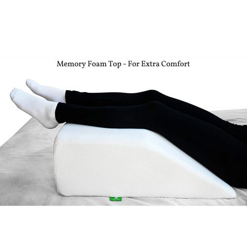  Cushy Form Post Surgery Elevating Leg Rest Pillow with Memory Foam Top - Best for Back, Hip and Knee Pain...