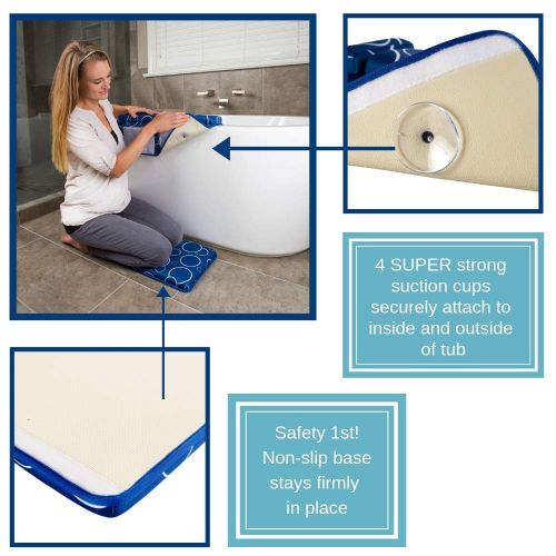  [아마존베스트]Cushybaby Bath Kneeler and Elbow Rest Pad Set - Thick, Non-Slip, Kneeling Mats Cushion and Protect Arms and Knees So You Can Bathe Your Baby in Comfort! Enjoy Tub Time as Much as Y