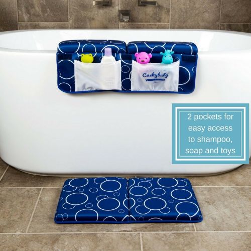  [아마존베스트]Cushybaby Bath Kneeler and Elbow Rest Pad Set - Thick, Non-Slip, Kneeling Mats Cushion and Protect Arms and Knees So You Can Bathe Your Baby in Comfort! Enjoy Tub Time as Much as Y