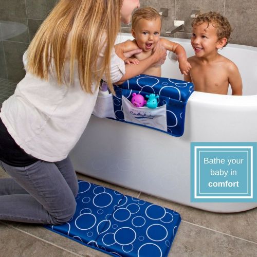  [아마존베스트]Cushybaby Bath Kneeler and Elbow Rest Pad Set - Thick, Non-Slip, Kneeling Mats Cushion and Protect Arms and Knees So You Can Bathe Your Baby in Comfort! Enjoy Tub Time as Much as Y